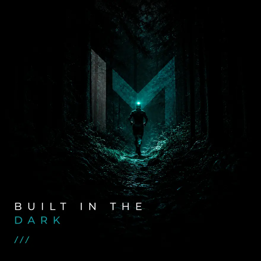 Built in the dark — headtorch runner in the woods